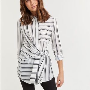 Reitmans 2XP NWT Striped Tie front detail blouse